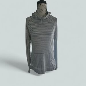 GAP Gray and‎ White Striped Hoodie